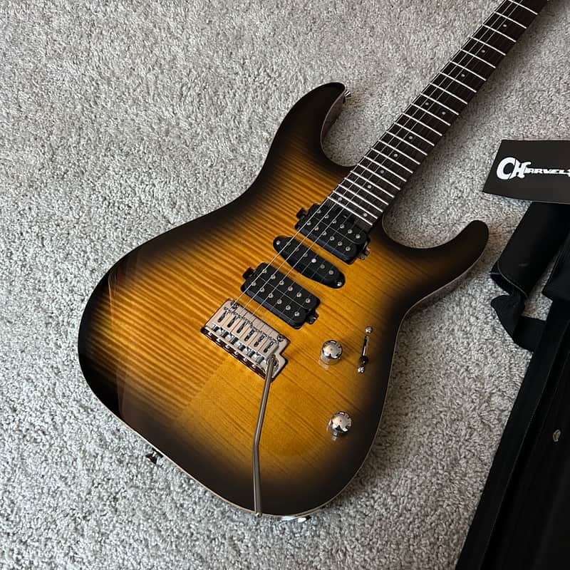 Charvel MJ Dinky DK24 HSH 2PT W MAH FM 2025 Antique Burst